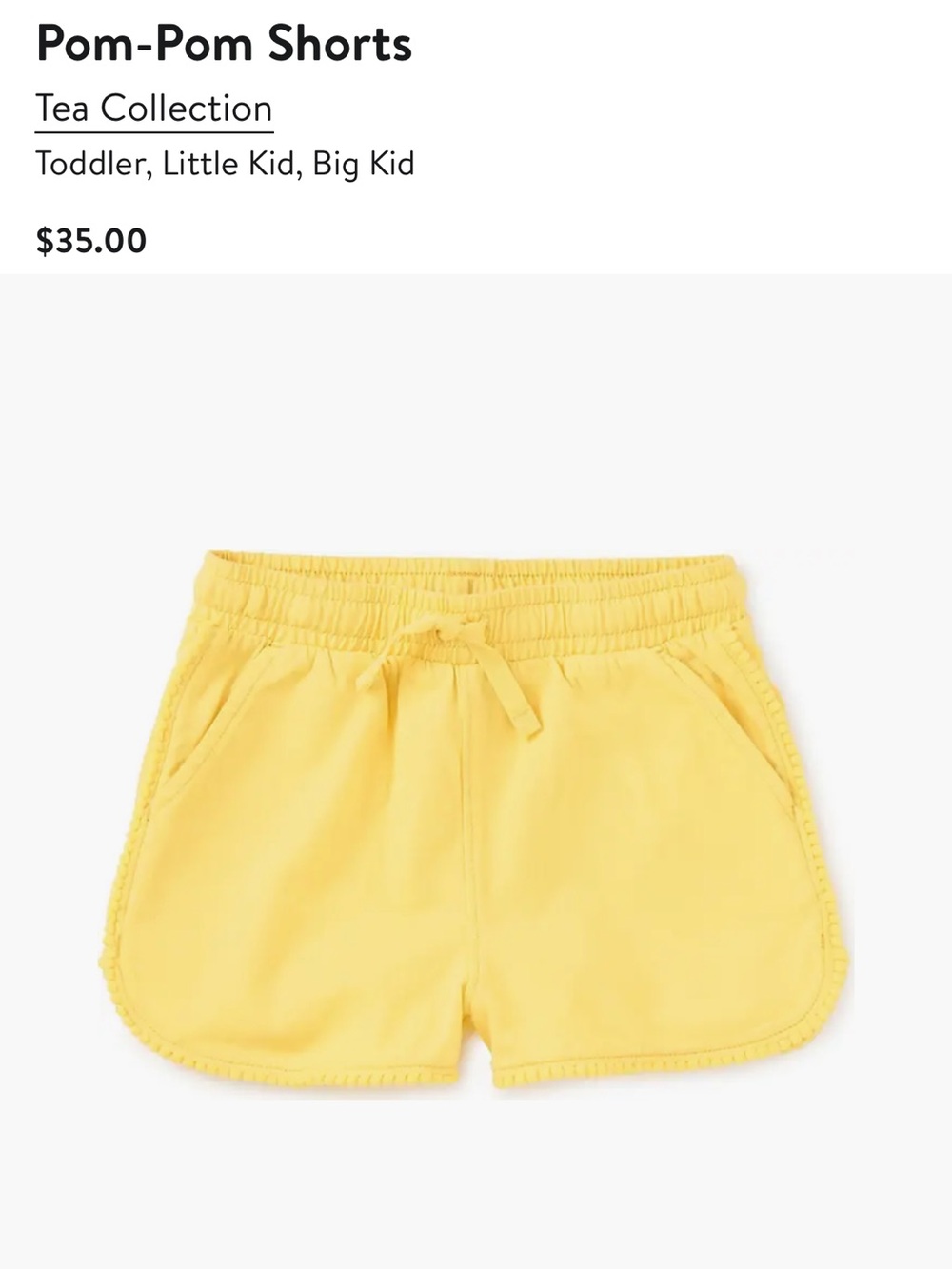 Tea Collection Girls Pom Pom Gym Short, size 6